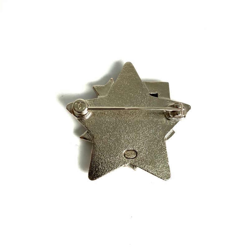 ☆Chanel香奈兒 Gold Tone Metal Rhinestone Star Brooch L25B 金色金屬水鑽星星胸針 L25B -257021390-5