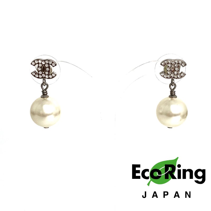 ☆ Chanel 香奈兒 Silver-tone Metal Faux Pearl Earrings A23V 銀色金屬仿珍珠耳環 A23V - 257021685-0