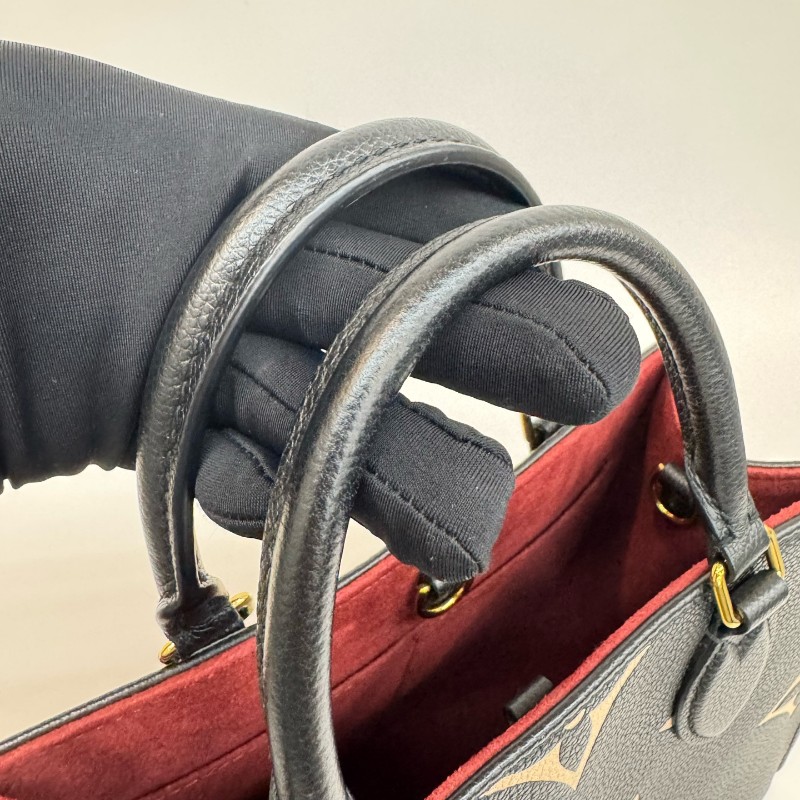 Louis Vuitton/路易威登on the go芯片款小號黑色拼米色25cm-6