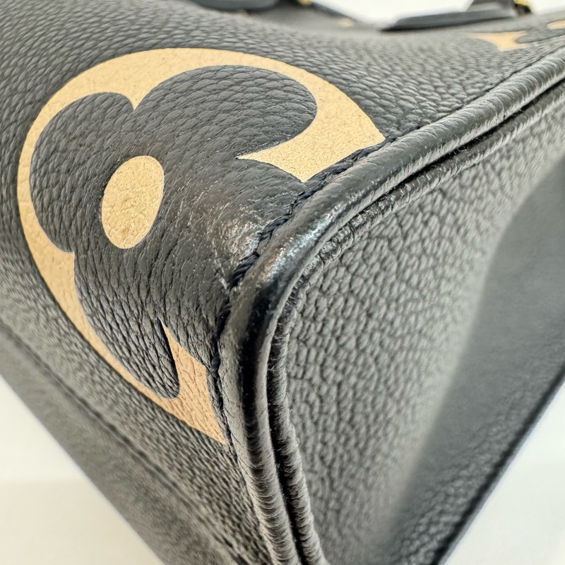 Louis Vuitton/路易威登on the go芯片款小號黑色拼米色25cm-13