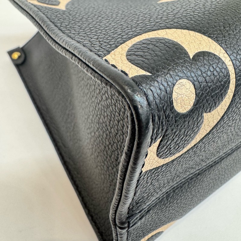 Louis Vuitton/路易威登on the go芯片款小號黑色拼米色25cm-14