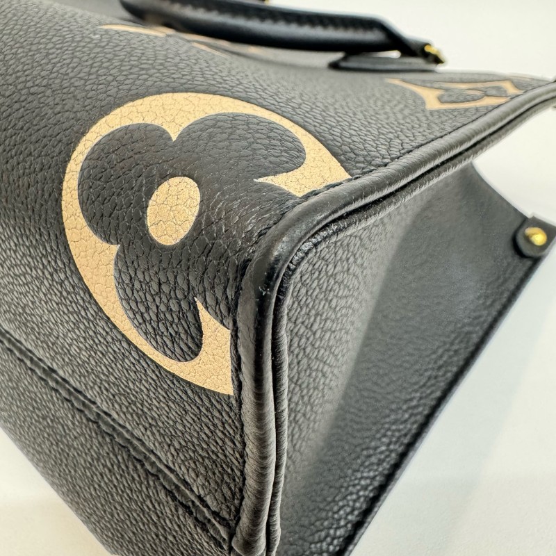 Louis Vuitton/路易威登on the go芯片款小號黑色拼米色25cm-15