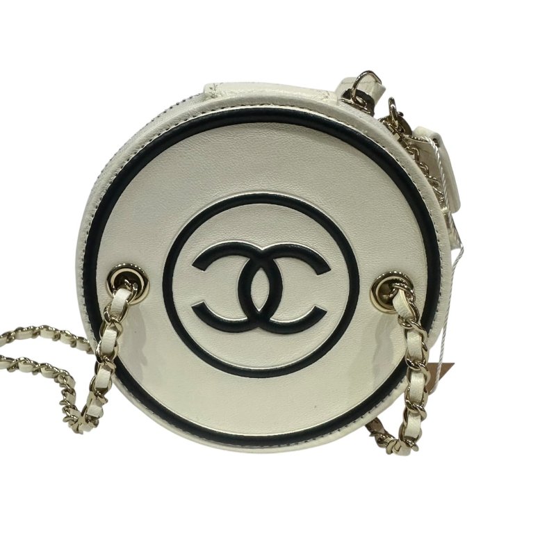 【美收精品】CHANEL白色圓筒肩背包 4-482-3