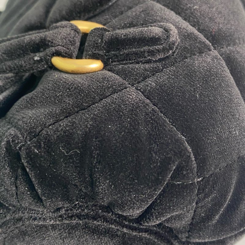 △ Chanel 香奈兒 Black Velvet Gold Tone Metal Mini Bowling Chain Shoulder Bag 黑色天鵝絨金色金屬鎖鏈肩背袋 - 257022604-4