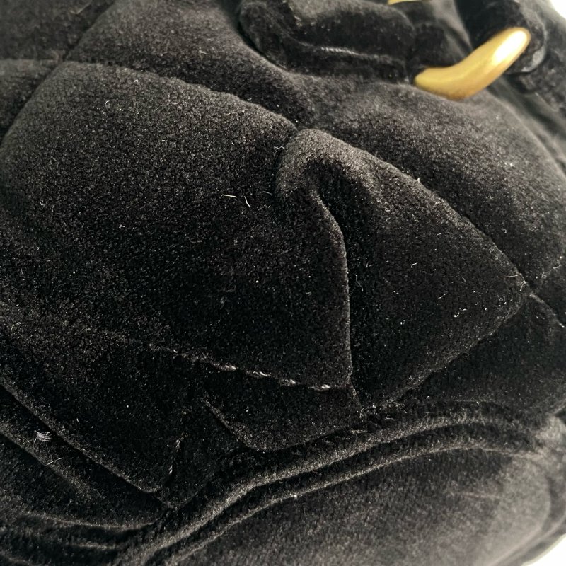 △ Chanel 香奈兒 Black Velvet Gold Tone Metal Mini Bowling Chain Shoulder Bag 黑色天鵝絨金色金屬鎖鏈肩背袋 - 257022604-7