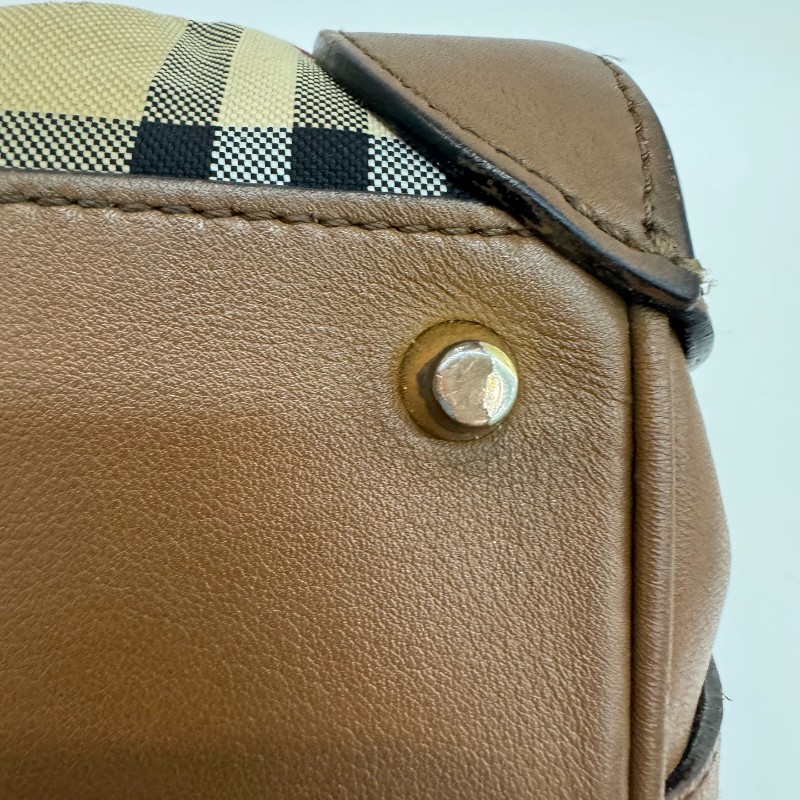 Burberry/巴寶莉格紋帆布牛皮單肩斜挎包-14