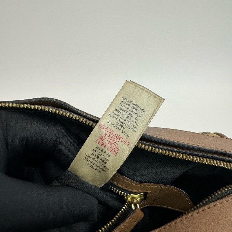 Burberry/巴寶莉格紋帆布牛皮單肩斜挎包-20