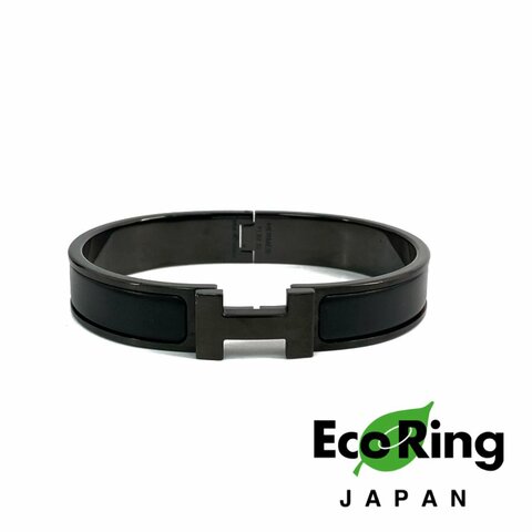 ☆Hermes愛馬仕 So Black Black Tone Metal Clic H Bangle 黑色金屬手鐲 -257021492