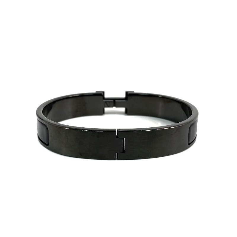 ☆Hermes愛馬仕 So Black Black Tone Metal Clic H Bangle 黑色金屬手鐲 -257021492-1