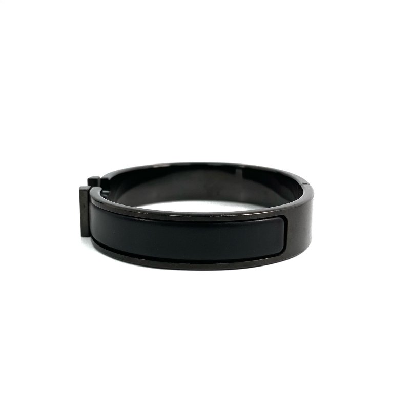 ☆Hermes愛馬仕 So Black Black Tone Metal Clic H Bangle 黑色金屬手鐲 -257021492-2