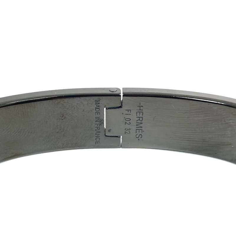 ☆Hermes愛馬仕 So Black Black Tone Metal Clic H Bangle 黑色金屬手鐲 -257021492-4