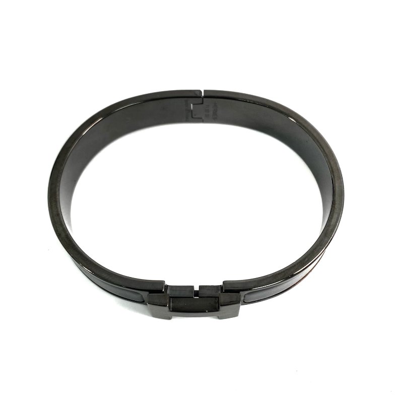☆Hermes愛馬仕 So Black Black Tone Metal Clic H Bangle 黑色金屬手鐲 -257021492-7