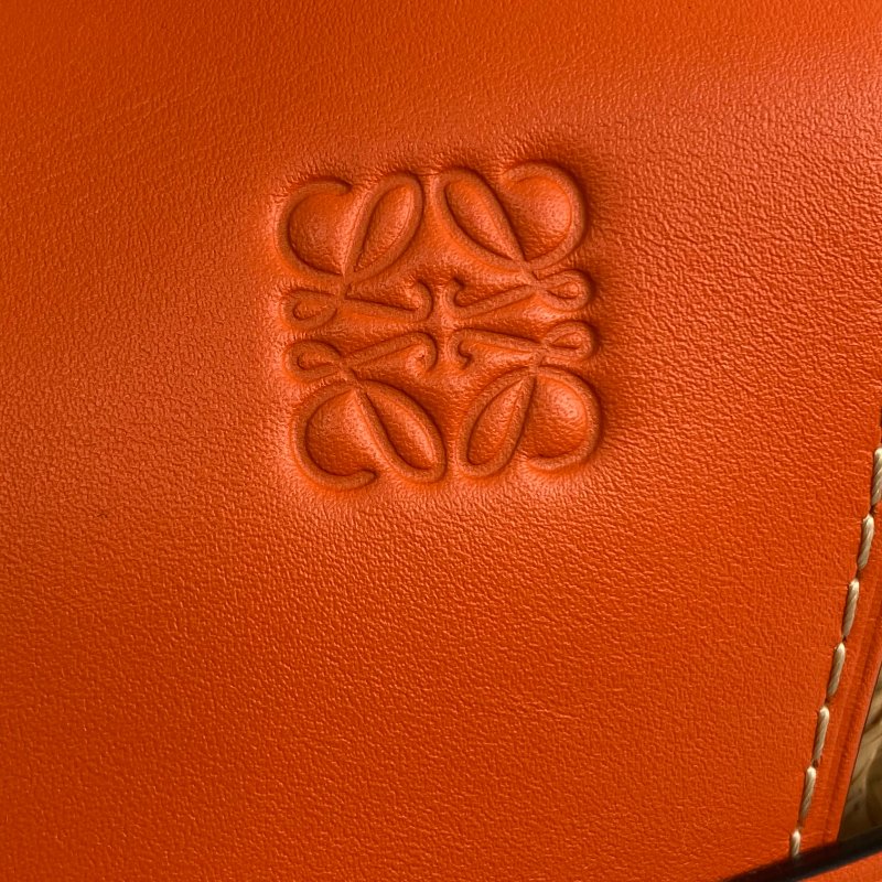 ☆ Loewe 羅意威 Orange Calfskin Raffia Gate Shoulder Bag 橙色小牛皮拉菲草肩揹袋 - 257022306-12