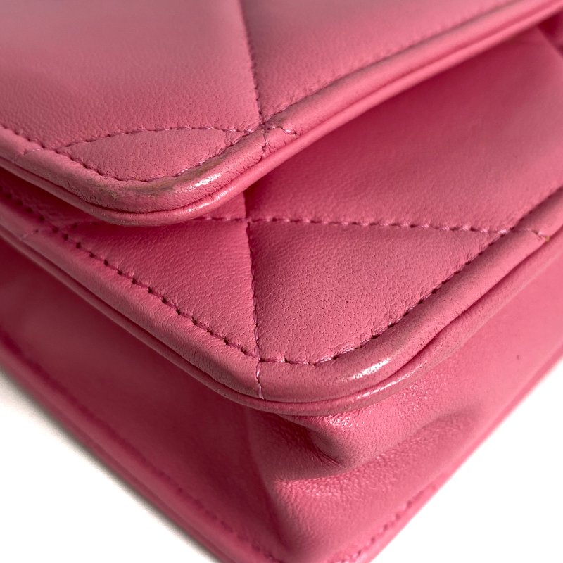 △ Chanel 香奈兒 19 Pink Lambskin Gold And Silver Tone Metal, Ruthenium-Finish Metal Wallet On Chain No.31 19粉紅色小羊皮金色銀色金屬鍍釕金屬鎖鏈銀包No.31 - 257022475-6