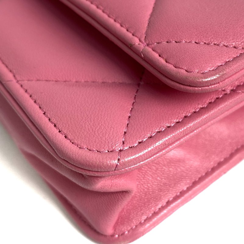 △ Chanel 香奈兒 19 Pink Lambskin Gold And Silver Tone Metal, Ruthenium-Finish Metal Wallet On Chain No.31 19粉紅色小羊皮金色銀色金屬鍍釕金屬鎖鏈銀包No.31 - 257022475-7