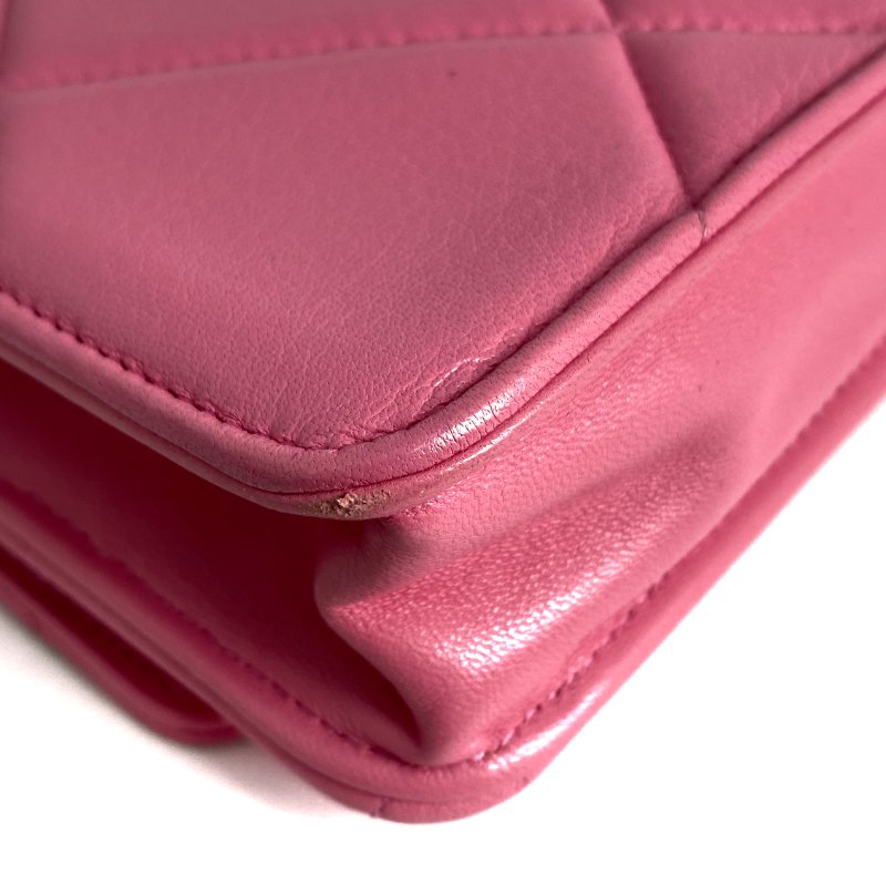 △ Chanel 香奈兒 19 Pink Lambskin Gold And Silver Tone Metal, Ruthenium-Finish Metal Wallet On Chain No.31 19粉紅色小羊皮金色銀色金屬鍍釕金屬鎖鏈銀包No.31 - 257022475-8