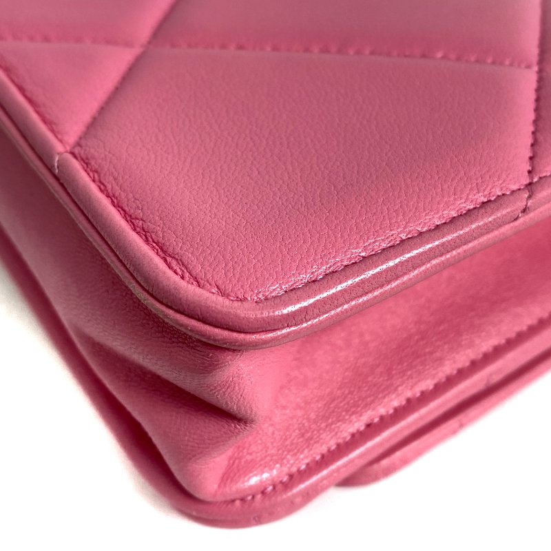 △ Chanel 香奈兒 19 Pink Lambskin Gold And Silver Tone Metal, Ruthenium-Finish Metal Wallet On Chain No.31 19粉紅色小羊皮金色銀色金屬鍍釕金屬鎖鏈銀包No.31 - 257022475-9