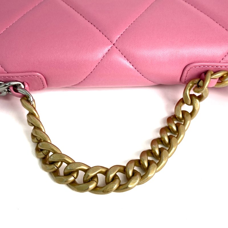 △ Chanel 香奈兒 19 Pink Lambskin Gold And Silver Tone Metal, Ruthenium-Finish Metal Wallet On Chain No.31 19粉紅色小羊皮金色銀色金屬鍍釕金屬鎖鏈銀包No.31 - 257022475-10