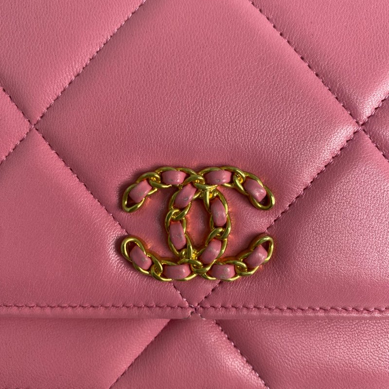 △ Chanel 香奈兒 19 Pink Lambskin Gold And Silver Tone Metal, Ruthenium-Finish Metal Wallet On Chain No.31 19粉紅色小羊皮金色銀色金屬鍍釕金屬鎖鏈銀包No.31 - 257022475-13