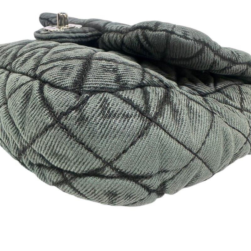 【美收精品】CHANEL灰黑色漸層帆布肩背包 4-497-7