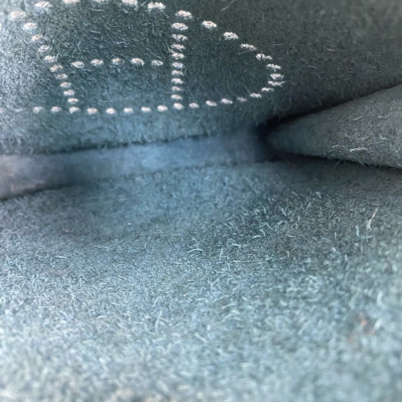 △ Hermes 愛馬仕 Dark Green Blue Clemence Calfskin Palladium Plated Metal Evelyn Shoulder Bag Stamp T 深藍綠色粒紋小牛皮鍍鈀金屬肩背袋T刻 - 257022477-17