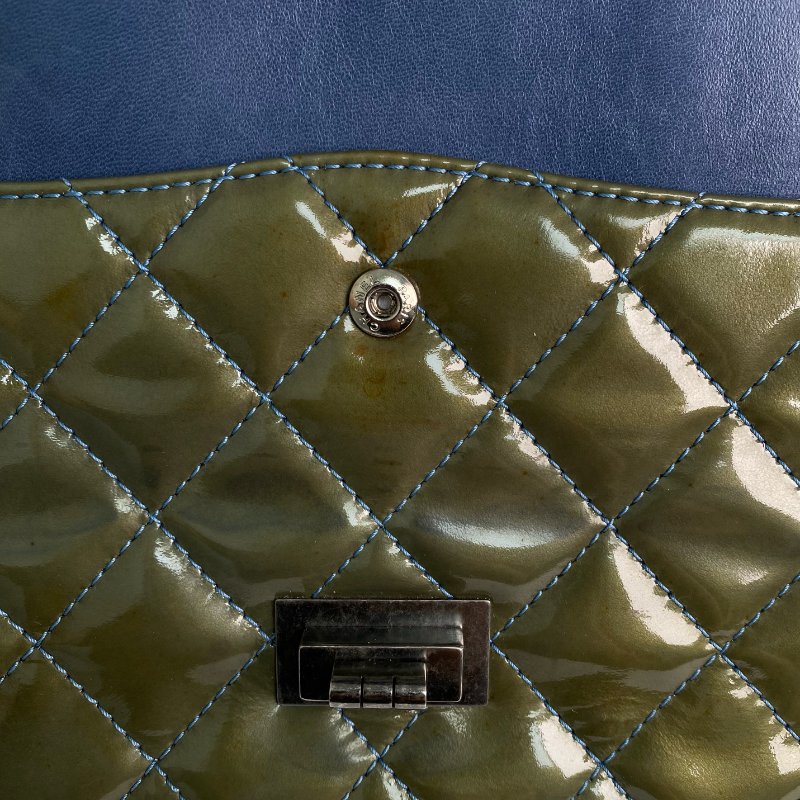 △ Chanel 香奈兒 2.55 Navy Enamel Silver Tone Metal Classic Double Flap Chain Shoulder Bag A37590 No.15 2.55深藍色漆皮銀色金屬鎖鏈肩背袋No.15 - 257022425-17