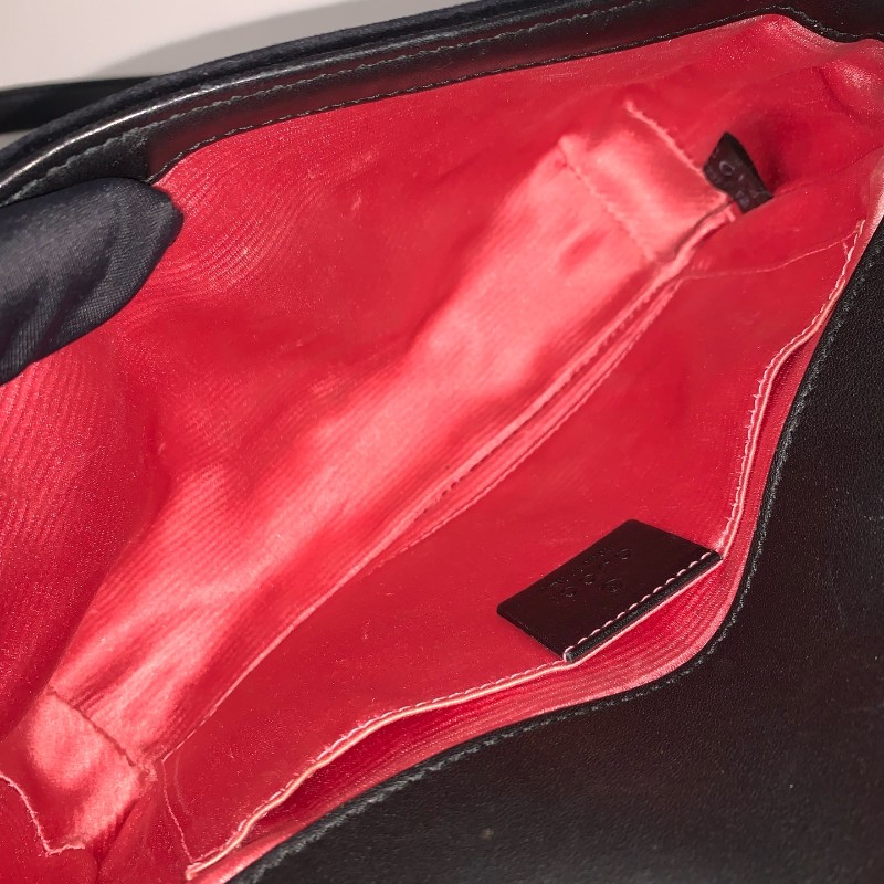 Gucci/古馳絲絨馬蒙22黑色鏈條斜挎包-8