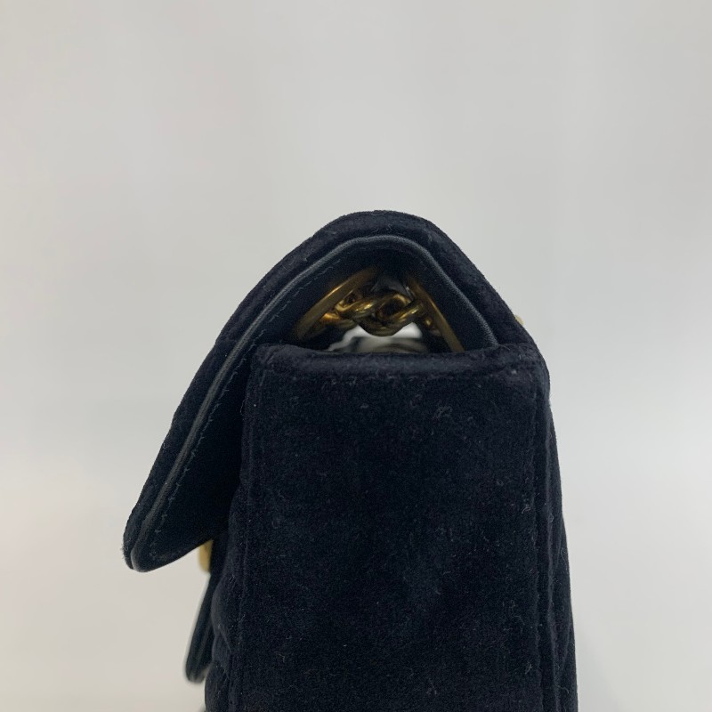 Gucci/古馳絲絨馬蒙22黑色鏈條斜挎包-15