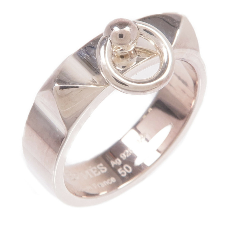 HERMES 925純銀Collier de chien Ring戒指Hermes#50/US#5.25-0