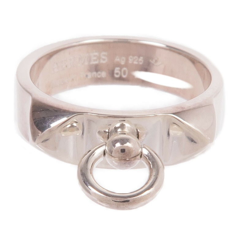 HERMES 925純銀Collier de chien Ring戒指Hermes#50/US#5.25-1
