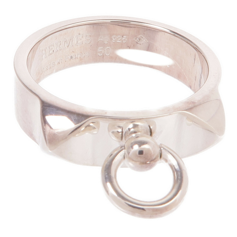 HERMES 925純銀Collier de chien Ring戒指Hermes#50/US#5.25-4