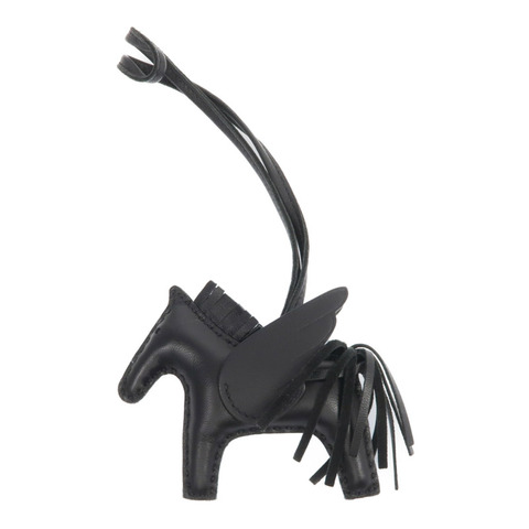 HERMES Milo/Swift皮革Rodeo Pegase PM掛飾Noir