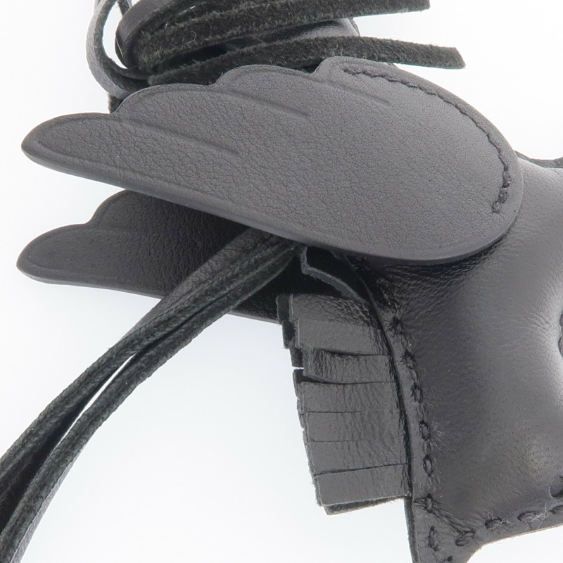 HERMES Milo/Swift皮革Rodeo Pegase PM掛飾Noir-3