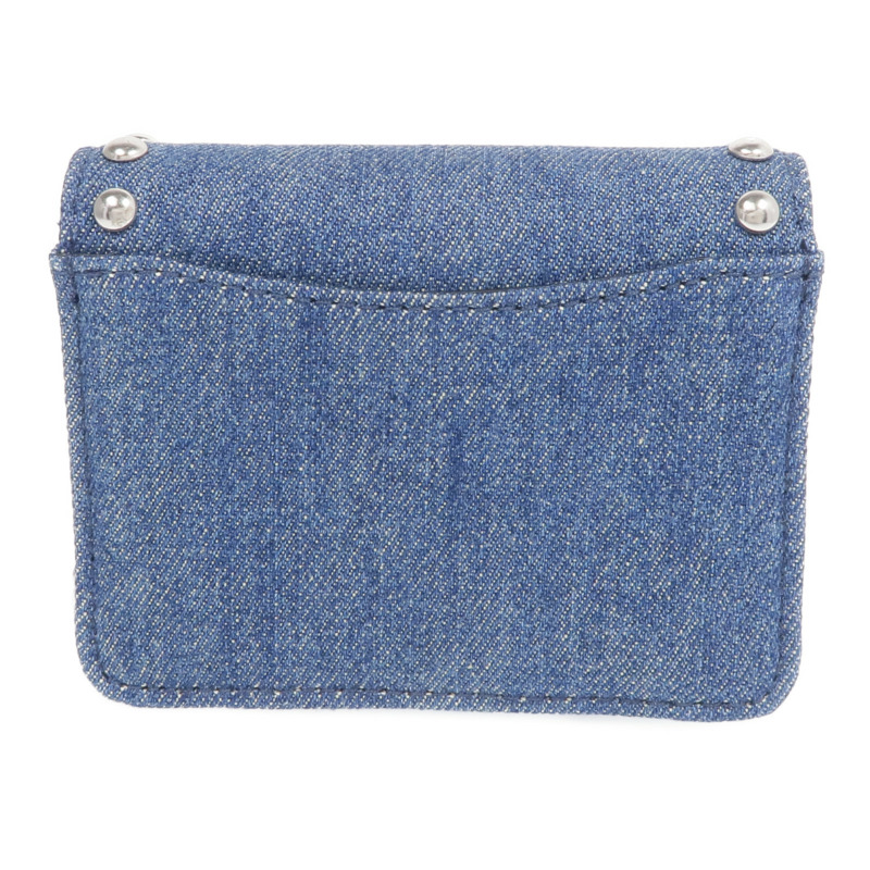 COACH 牛仔布Mini Chain Shoulder銀扣鏈帶肩背袋-1