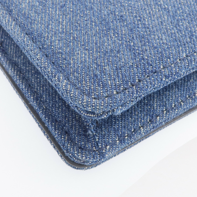 COACH 牛仔布Mini Chain Shoulder銀扣鏈帶肩背袋-8