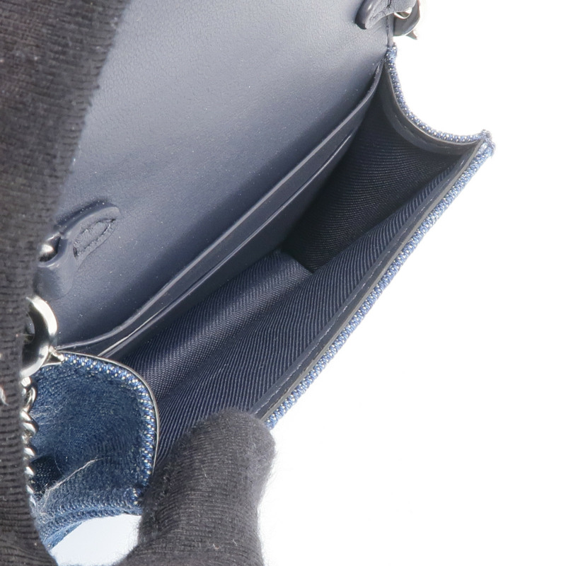 COACH 牛仔布Mini Chain Shoulder銀扣鏈帶肩背袋-11