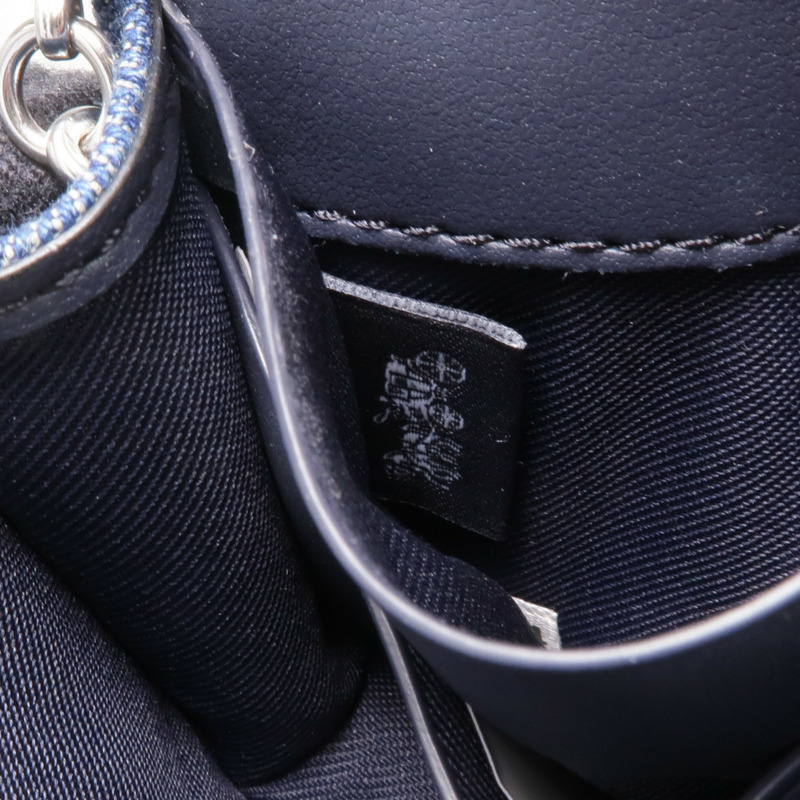 COACH 牛仔布Mini Chain Shoulder銀扣鏈帶肩背袋-13