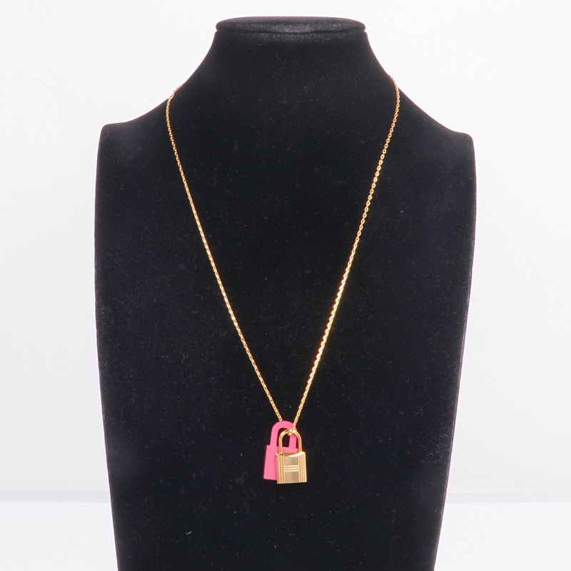 HERMES 金屬/Swift皮革O'Kelly Pendant項鍊-8