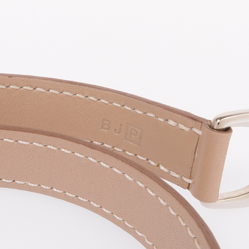 HERMES Swift皮革Baby Pavane Double Tour Bracelet銀扣手帶Etoupe-8