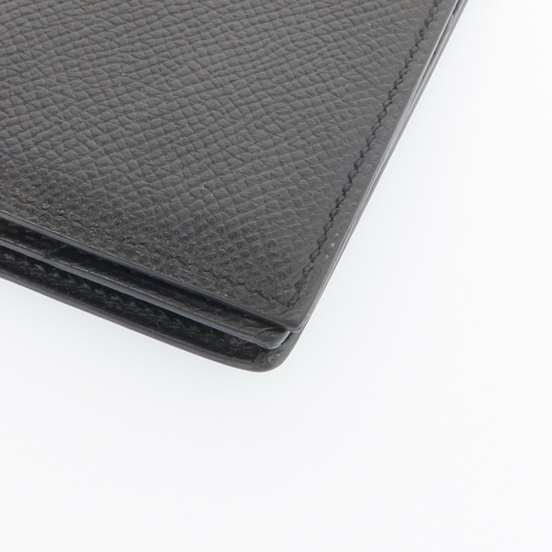 HERMES Epsom皮革Bearn Long Wallet銀扣長錢包Noir-6