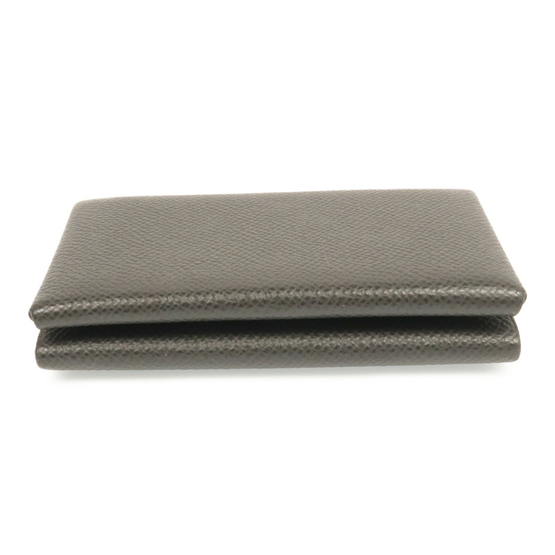 HERMES Epsom皮革Calvi Duo銀扣卡片套Graphite-3