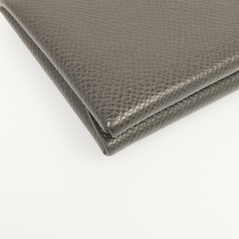 HERMES Epsom皮革Calvi Duo銀扣卡片套Graphite-8