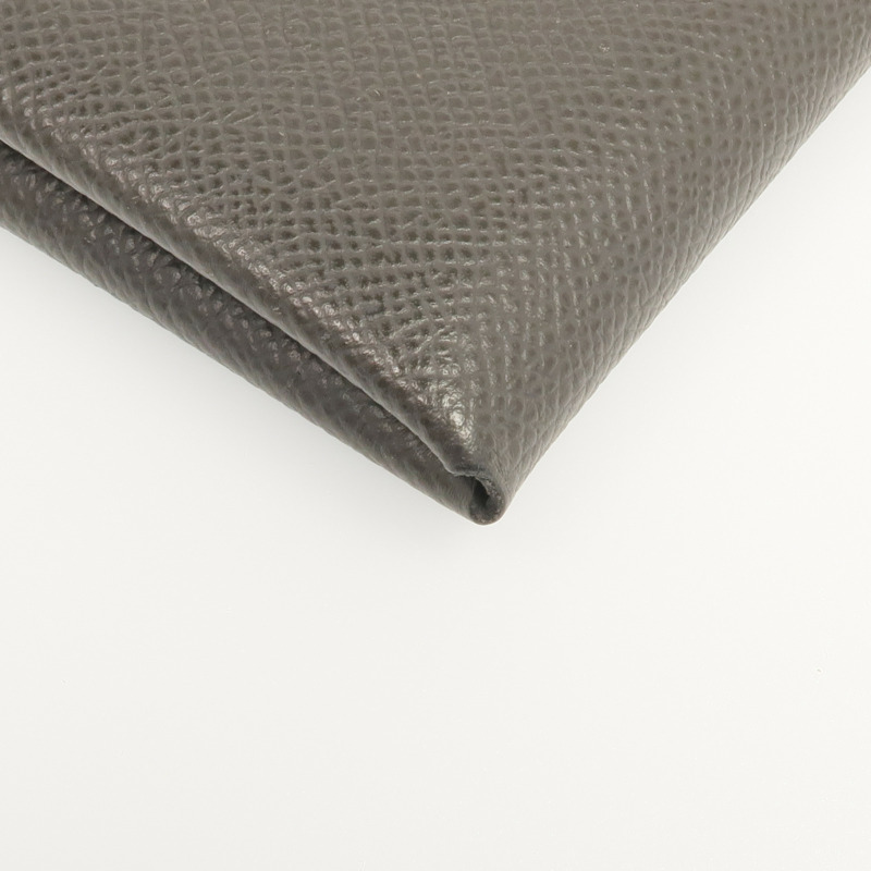 HERMES Epsom皮革Calvi Duo銀扣卡片套Graphite-9
