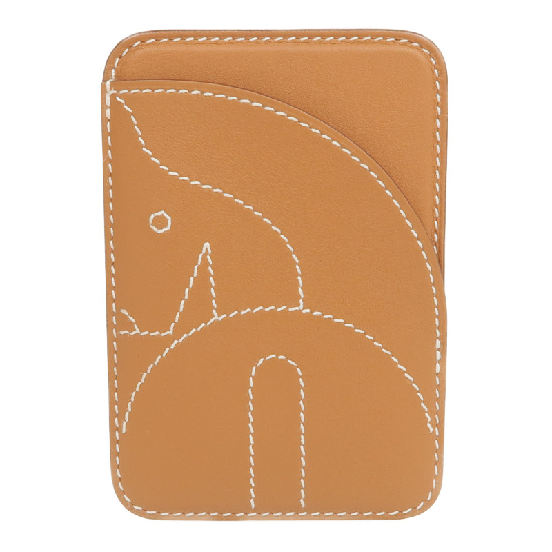 HERMES Swift皮革Horse MagSafe Card Holder卡片套Gold-0