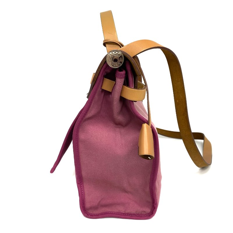 ☆ Hermes 愛馬仕 Purple & Beige Canvas & Smooth Calfskin Herbag 31 2Way Bag [P] 紫色和米色帆布和滑面小牛皮31兩用袋 [P] - 257022688-4
