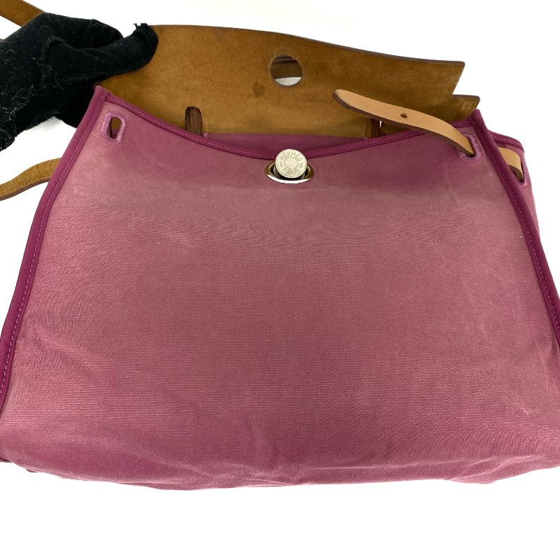 ☆ Hermes 愛馬仕 Purple & Beige Canvas & Smooth Calfskin Herbag 31 2Way Bag [P] 紫色和米色帆布和滑面小牛皮31兩用袋 [P] - 257022688-17