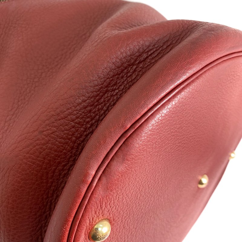 △ Hermes 愛馬仕 Brown Red Clemence Calfskin Gold Plated Metal Intercity Vanity Case Stamp [R] 棕紅色粒紋小牛皮鍍金金屬化妝箱[R]刻 - 257020922-6