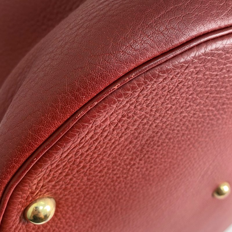 △ Hermes 愛馬仕 Brown Red Clemence Calfskin Gold Plated Metal Intercity Vanity Case Stamp [R] 棕紅色粒紋小牛皮鍍金金屬化妝箱[R]刻 - 257020922-8