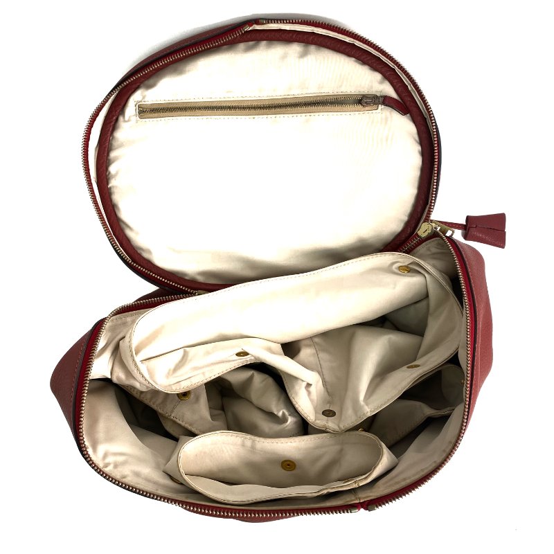 △ Hermes 愛馬仕 Brown Red Clemence Calfskin Gold Plated Metal Intercity Vanity Case Stamp [R] 棕紅色粒紋小牛皮鍍金金屬化妝箱[R]刻 - 257020922-15