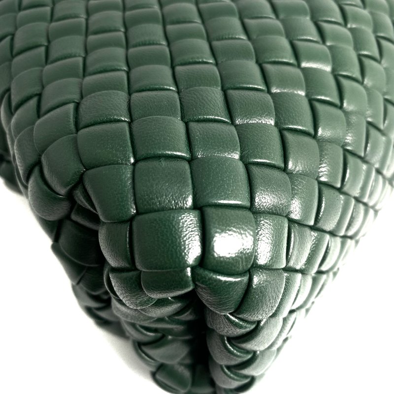 △ Bottega Veneta 寳緹嘉 Dark Green Lambskin 2 Way Bag 深綠色小羊皮兩用袋 - 257022328-6